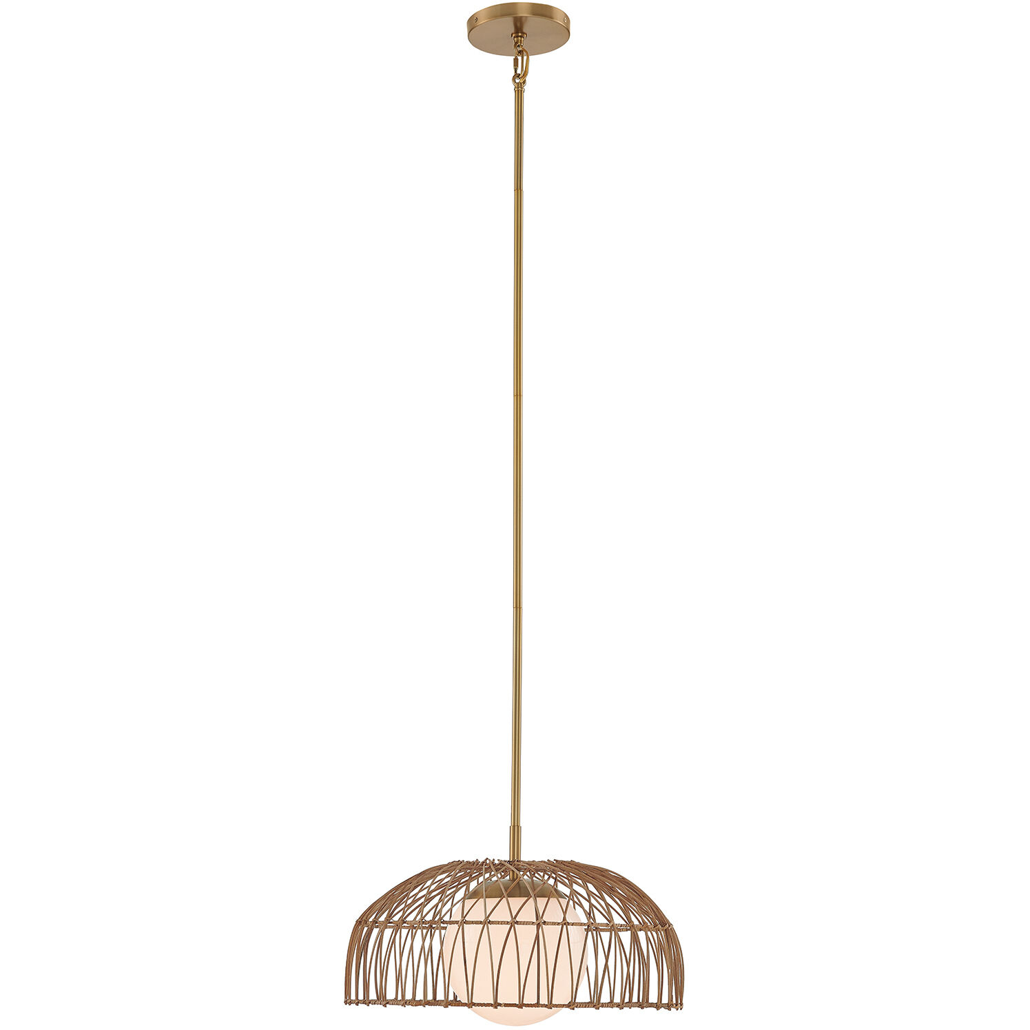Bohemian 1 Light 18 inch Natural Brass Convertible Pendant or Semi-Flush Ceiling Light, Pendant or Semi-Flush