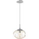 Nova LED LED 10 inch Classic Silver Pendant Ceiling Light in 2700K LED, Geo Inner - Amber Outer