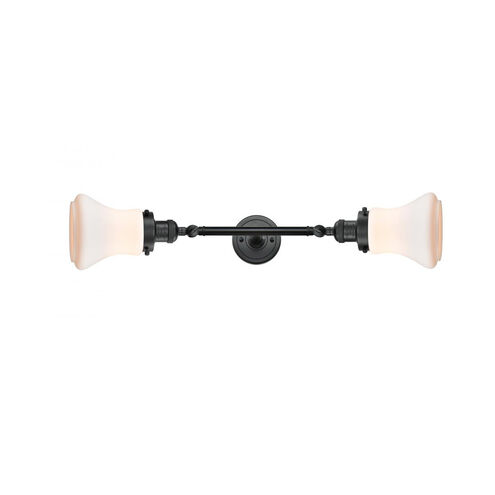 Franklin Restoration Bellmont LED 6 inch Matte Black Bath Vanity Light Wall Light in Matte White Glass, Franklin Restoration