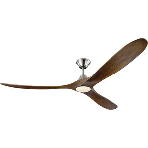 Maverick 70 inch Brushed Steel with Dark Walnut Blades Ceiling Fan