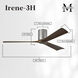 Atlas Irene-3H 60 inch Brushed Nickel with Walnut Tone Blades Flush Mount Paddle Fan