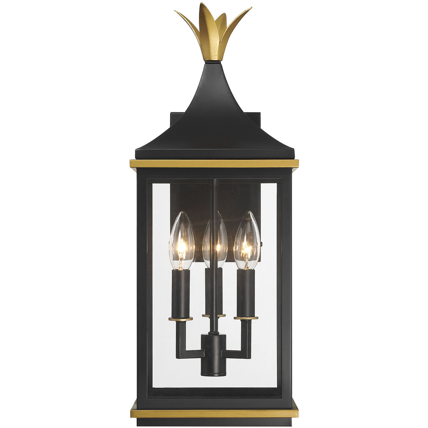 Simpson Wall Sconce Wall Light in Matte Black and Textured Gold