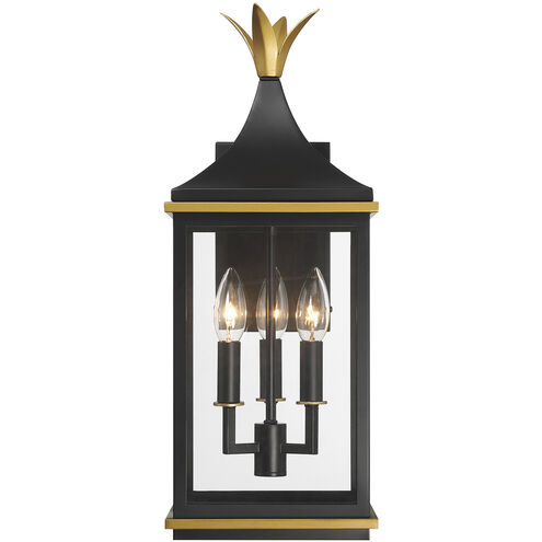 Simpson Wall Sconce Wall Light in Matte Black and Textured Gold