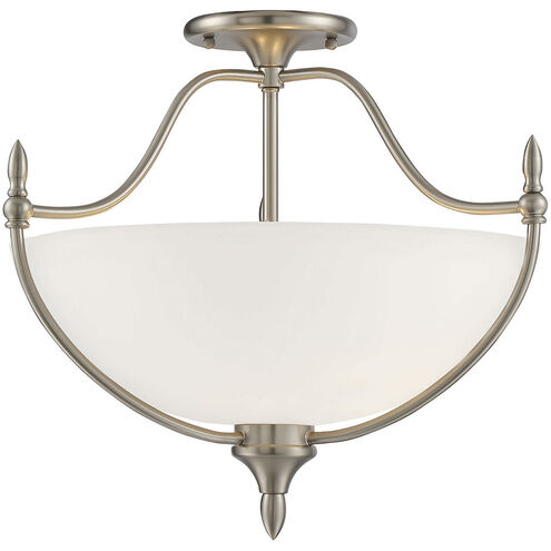 Herndon 3 Light 18 inch Satin Nickel Semi-Flush Ceiling Light, Essentials