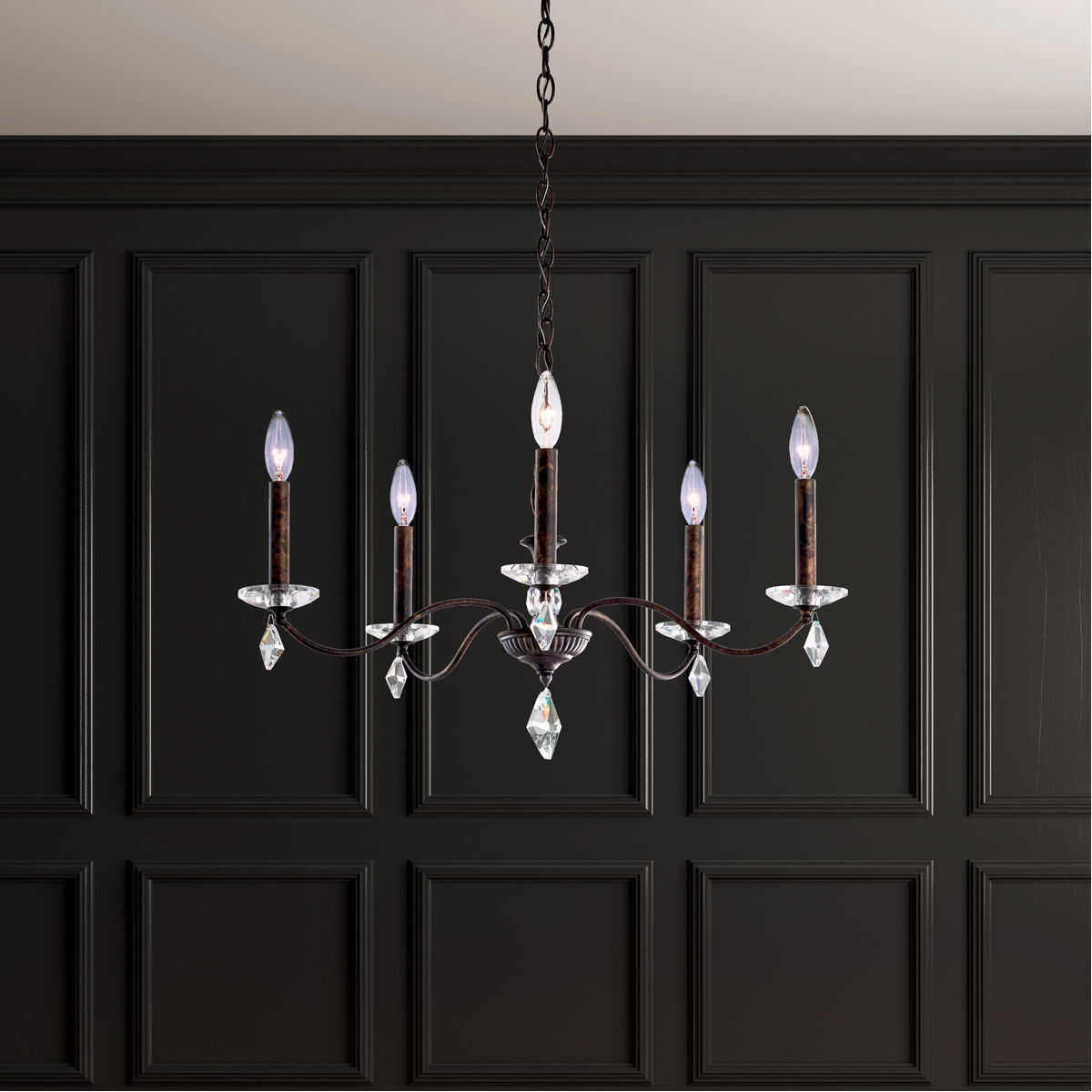 Modique 5 Light 27 inch Heirloom Bronze Chandelier Ceiling Light in Heritage