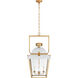 Chapman & Myers Coventry 4 Light 24 inch Matte White and Antique-Burnished Brass Lantern Pendant Ceiling Light, Large