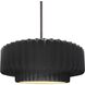 Radiance Collection - Pleated Tier Pendant Ceiling Light in Brushed Nickel, Black Cord, Replaceable Bulb, Gloss Black/Matte White, 14.5W x 5.25H, Form+Finish+Function