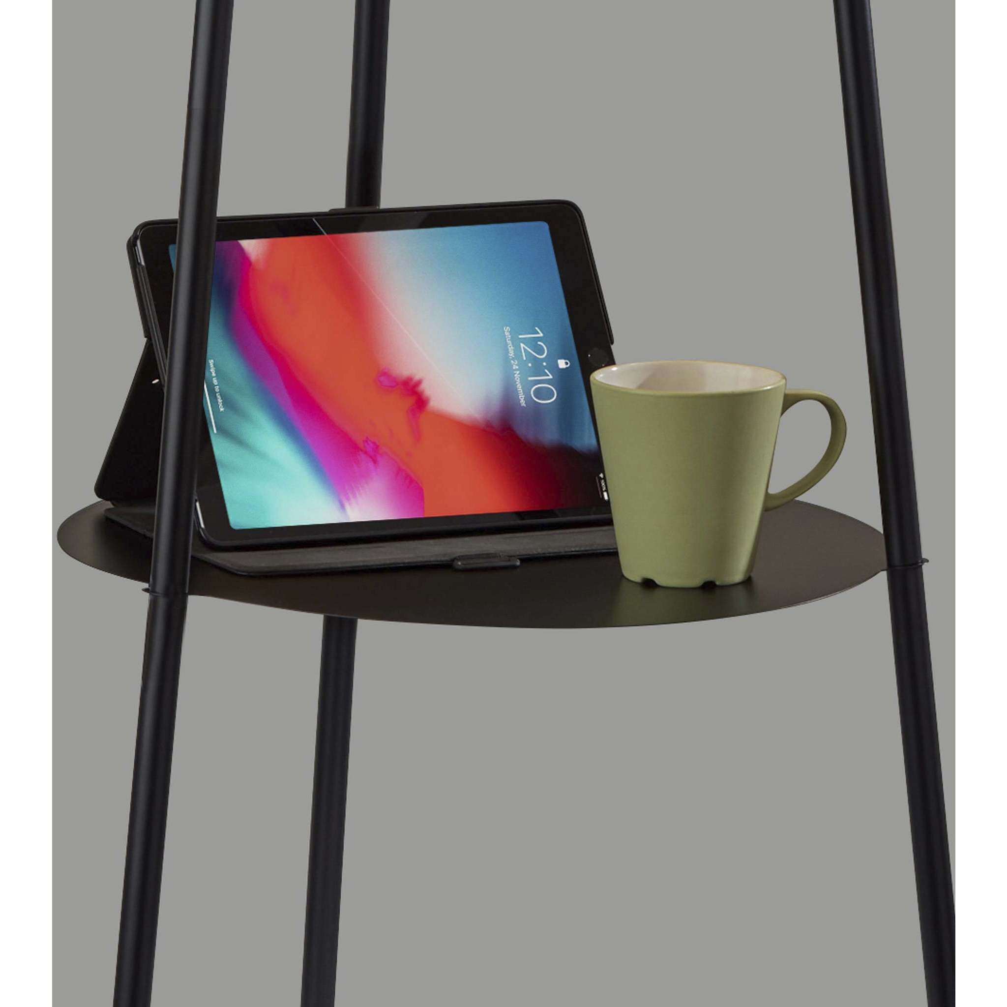 Zeek 63 inch 150.00 watt Black Shelf Floor Lamp Portable Light