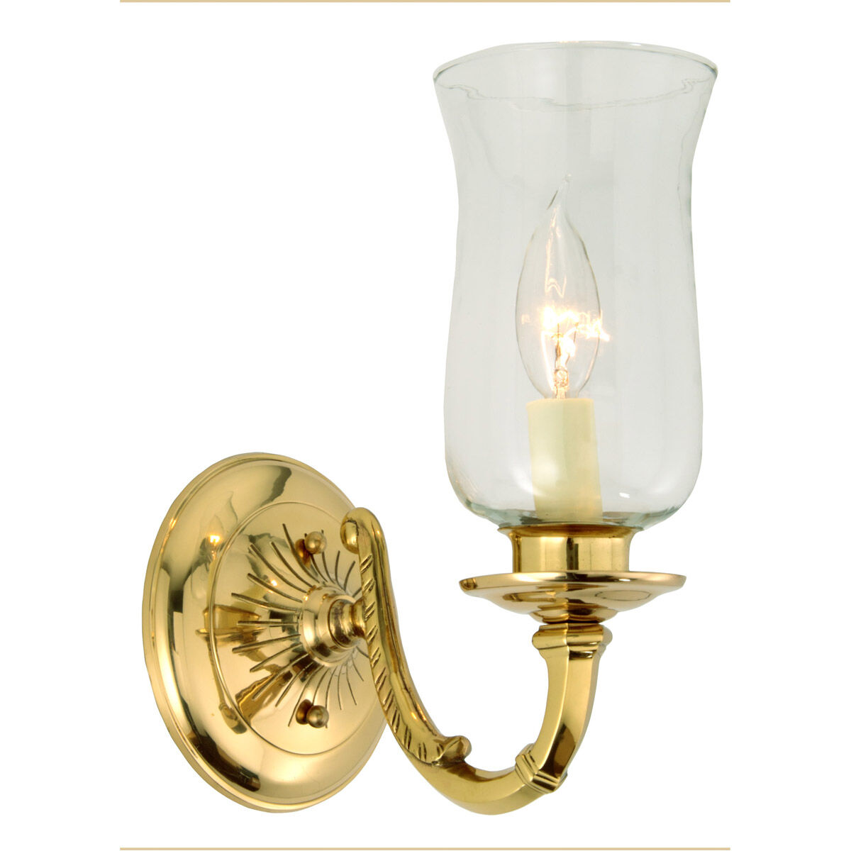 Ray 1 Light 6 inch Polish Brass Wall Sconce Wall Light