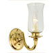Ray 1 Light 6 inch Polish Brass Wall Sconce Wall Light