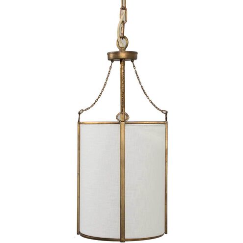 Ida 1 Light 9.5 inch Antique Bronze / White Linen / White Acrylic Diffuser Pendant Ceiling Light