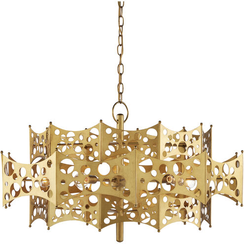 Emmental 5 Light 31 inch Contemporary Gold Leaf Chandelier Ceiling Light