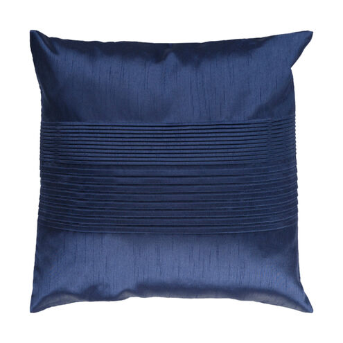 Solid Pleated 18 X 18 inch Navy Pillow Kit, Square
