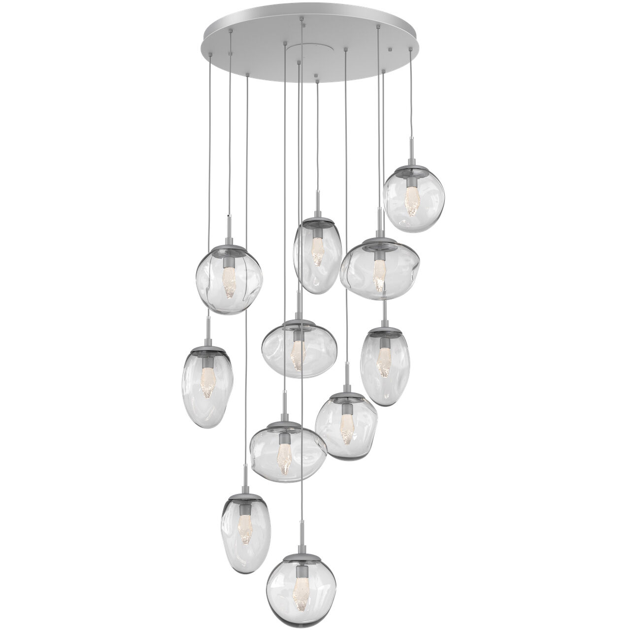 Cosmos LED LED 37.8 inch Classic Silver Chandelier Ceiling Light, Round Multi-Port