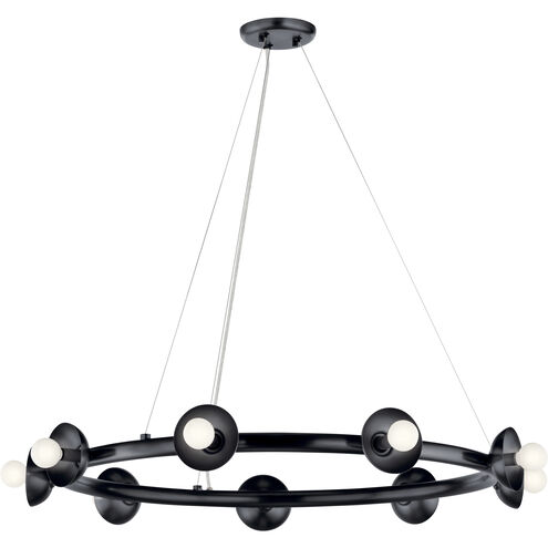 Palta 9 Light Black Chandelier Ceiling Light, 1 Tier, Medium