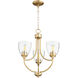 Enclave 3 Light 19 inch Aged Brass Mini Chandelier Ceiling Light in Clear Seeded