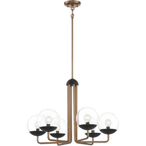 Outer Limits 6 Light 26 inch Painted Bronze W/Natural Brush Chandelier Ceiling Light