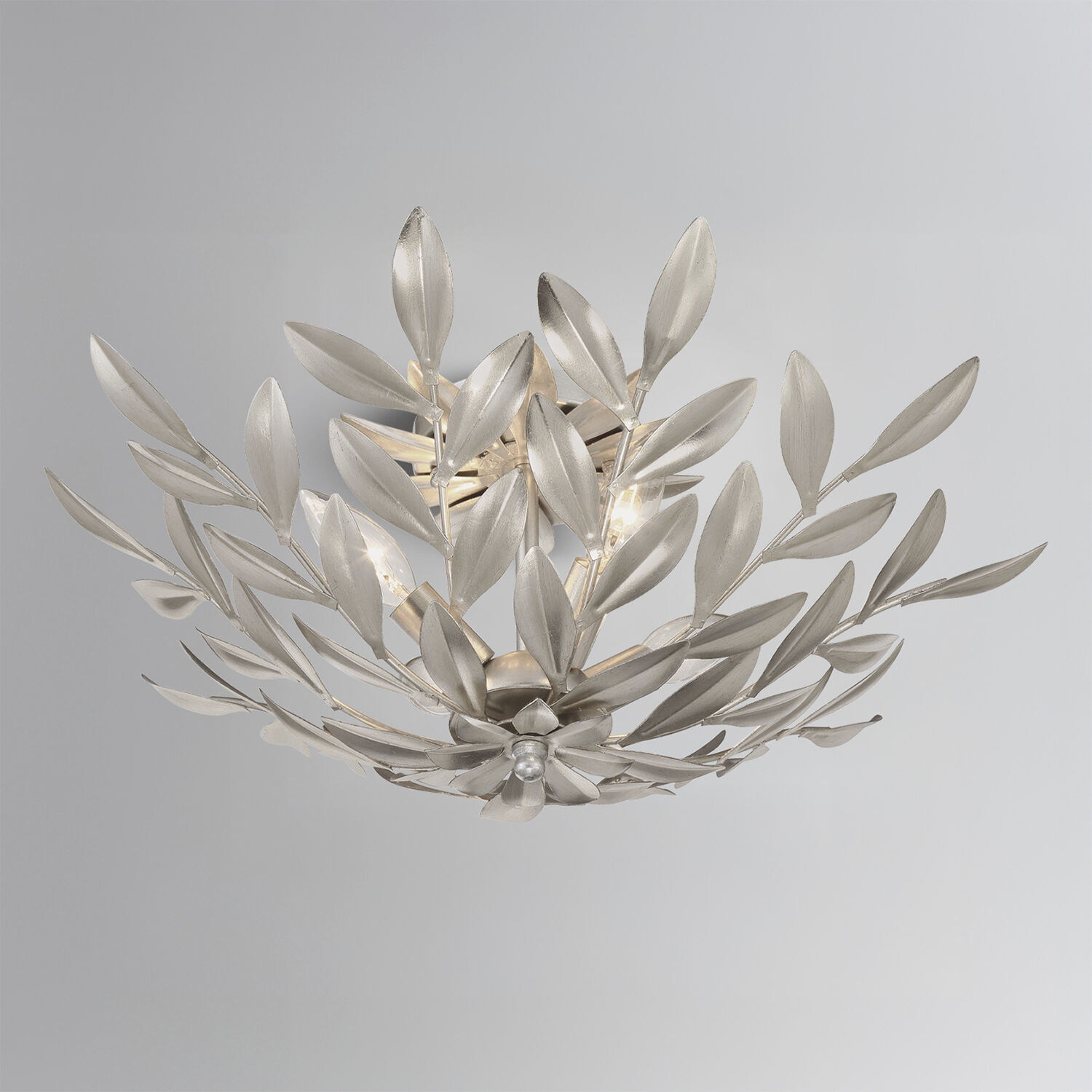 Broche 4 Light 20.75 inch Antique Silver Semi Flush Ceiling Light
