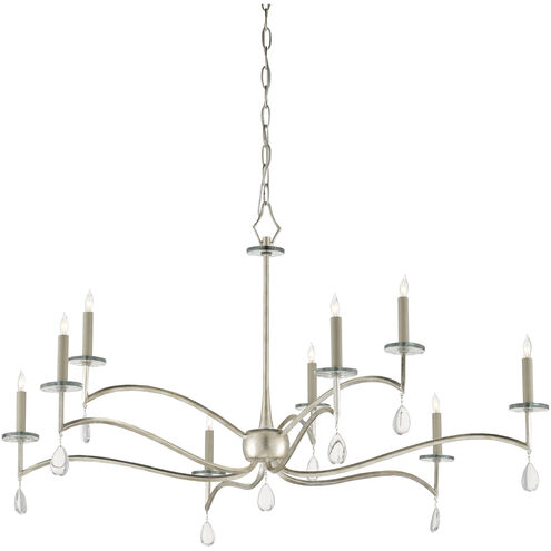 Serilana 9 Light 49 inch Antique Silver Leaf/Natural Chandelier Ceiling Light, Large