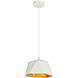 Arden 1 Light 10 inch White with Golden Inside Pendant Ceiling Light