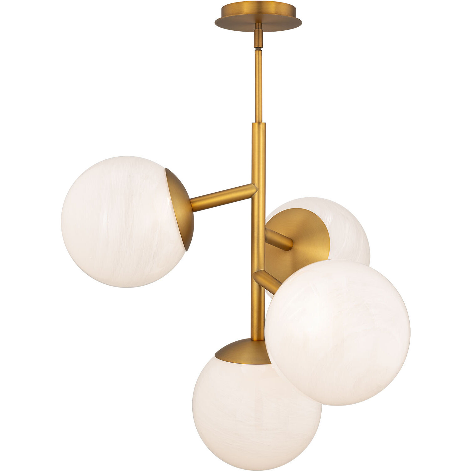 Quatrro LED 26.75 inch Aged Brass Pendant Ceiling Light in 3000K, dweLED