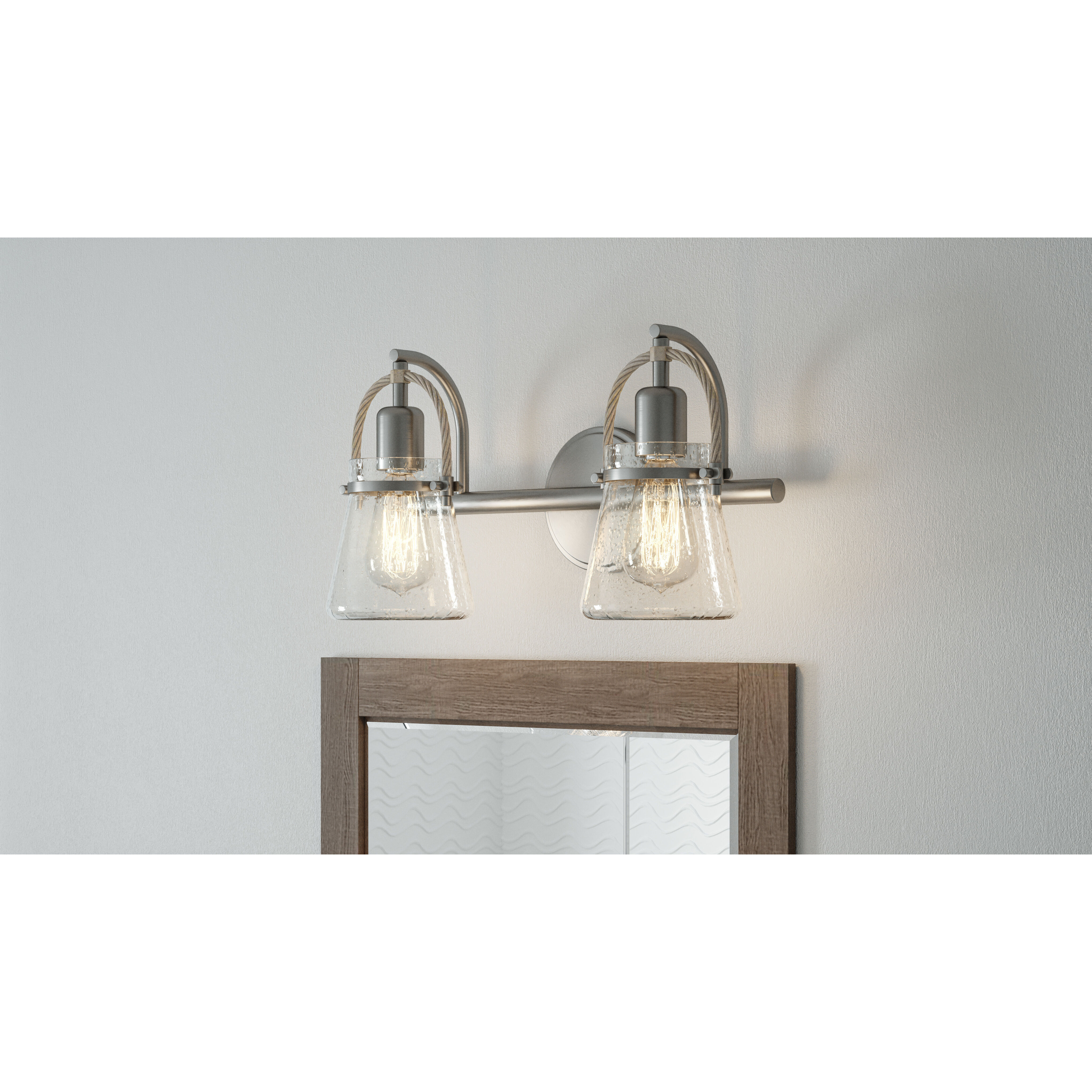 Stafford 2 Light 16 inch Brushed Nickel Bath Light Wall Light, Medium