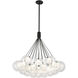 Bolla LED 28 inch Black Chandelier Ceiling Light in Clear Glass and Interior Opal Glass
