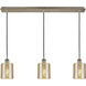 Ballston Cobbleskill 3 Light 36.5 inch Antique Brass Linear Pendant Ceiling Light
