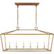 Chapman & Myers Darlana 6 Light 54 inch Gilded Iron Linear Lantern Pendant Ceiling Light, Large