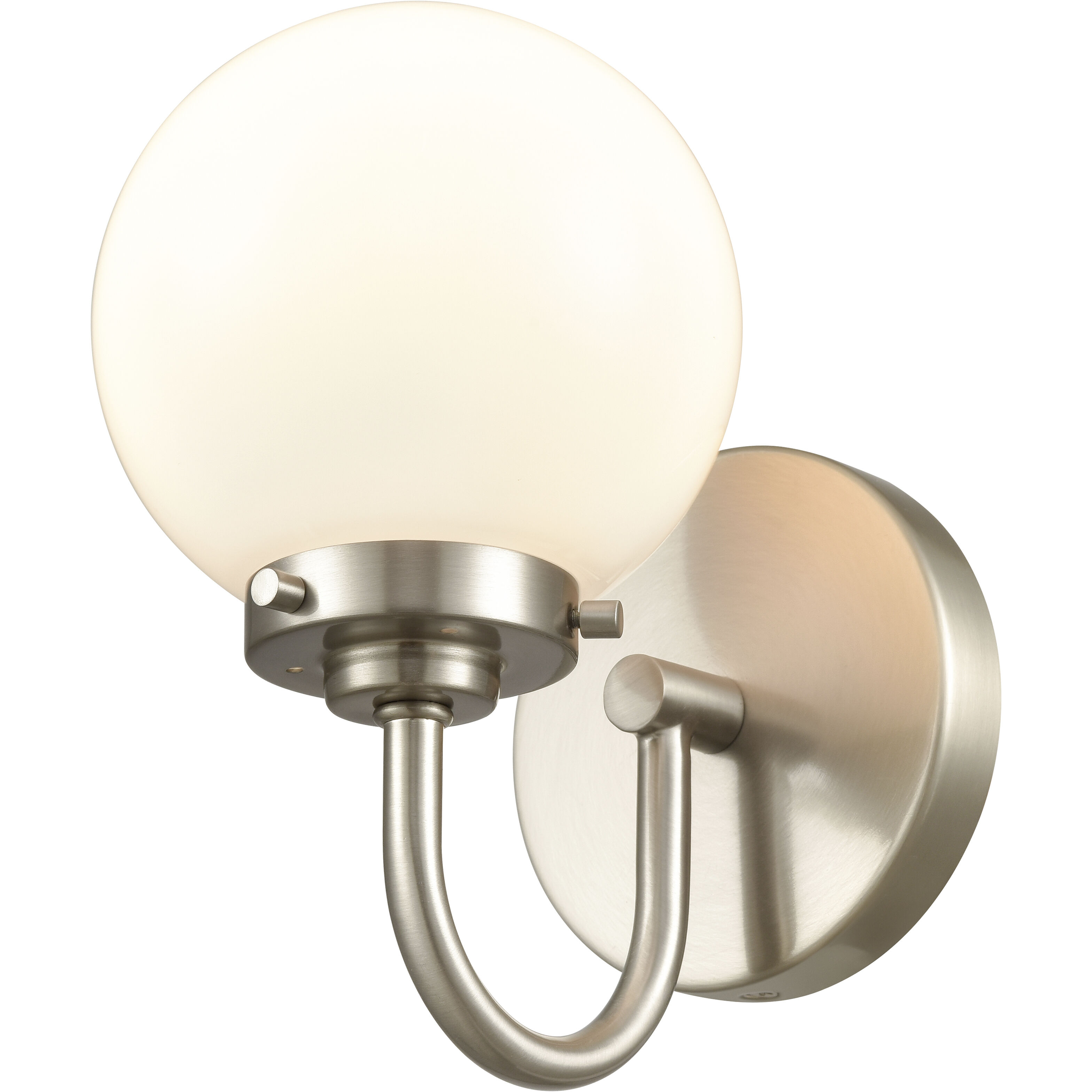 Fairbanks Sconce Wall Light in Opal Glass, Brushed Nickel