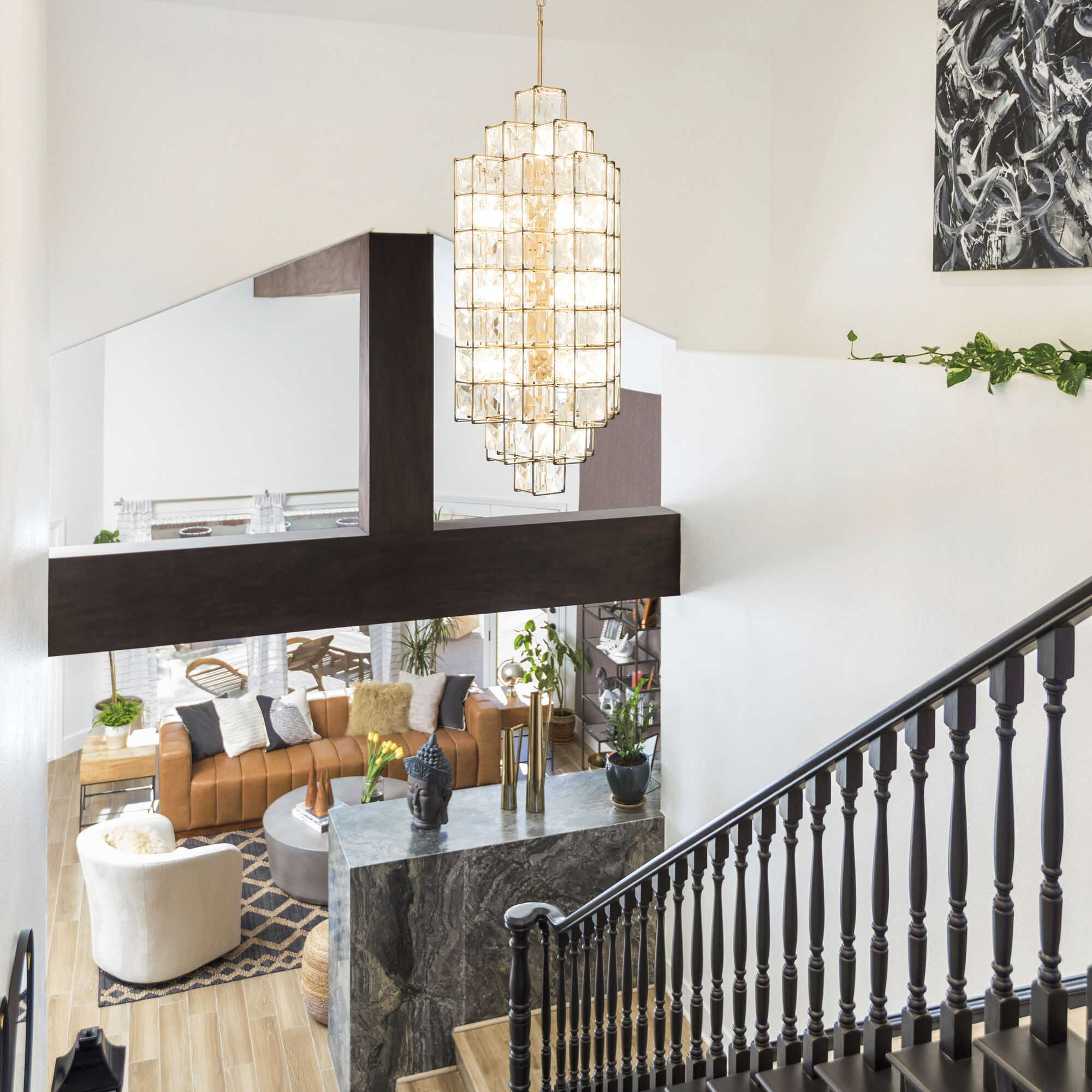 Cubic 14 Light 18.5 inch Calypso Gold Foyer Pendant Ceiling Light