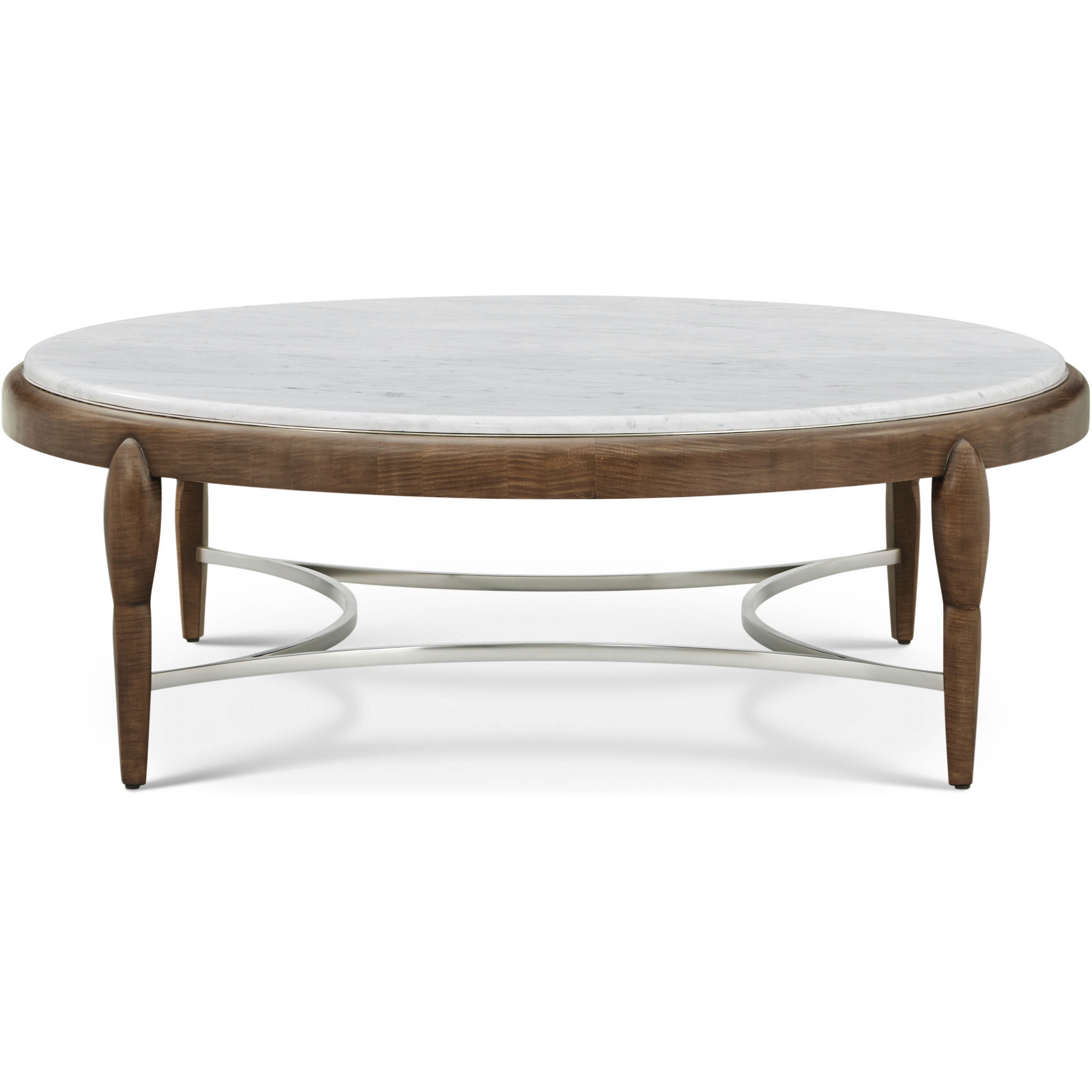 Origins 52.5 X 52.5 inch Landmark Cocktail Table, Wooden with Marble Top
