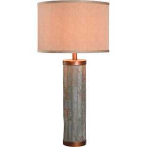 Mattias 17 inch 150.00 watt Natural Slate With Copper Accents Table Lamp Portable Light