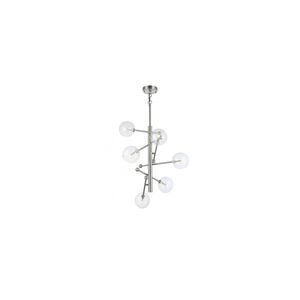 Canada 6 Light 20 inch Shiny Nickel Chandelier Ceiling Light