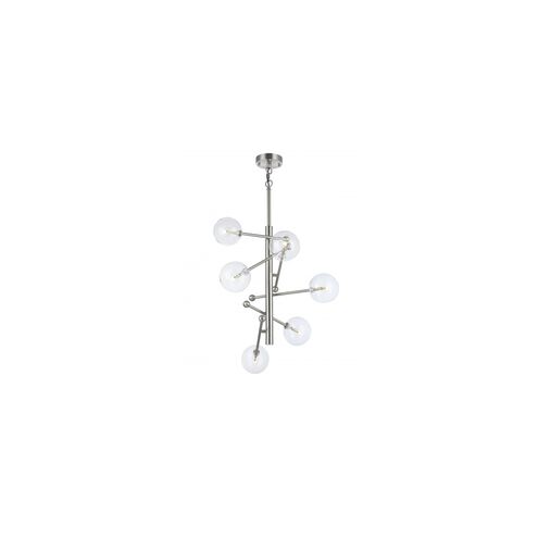 Canada 6 Light 20 inch Shiny Nickel Chandelier Ceiling Light