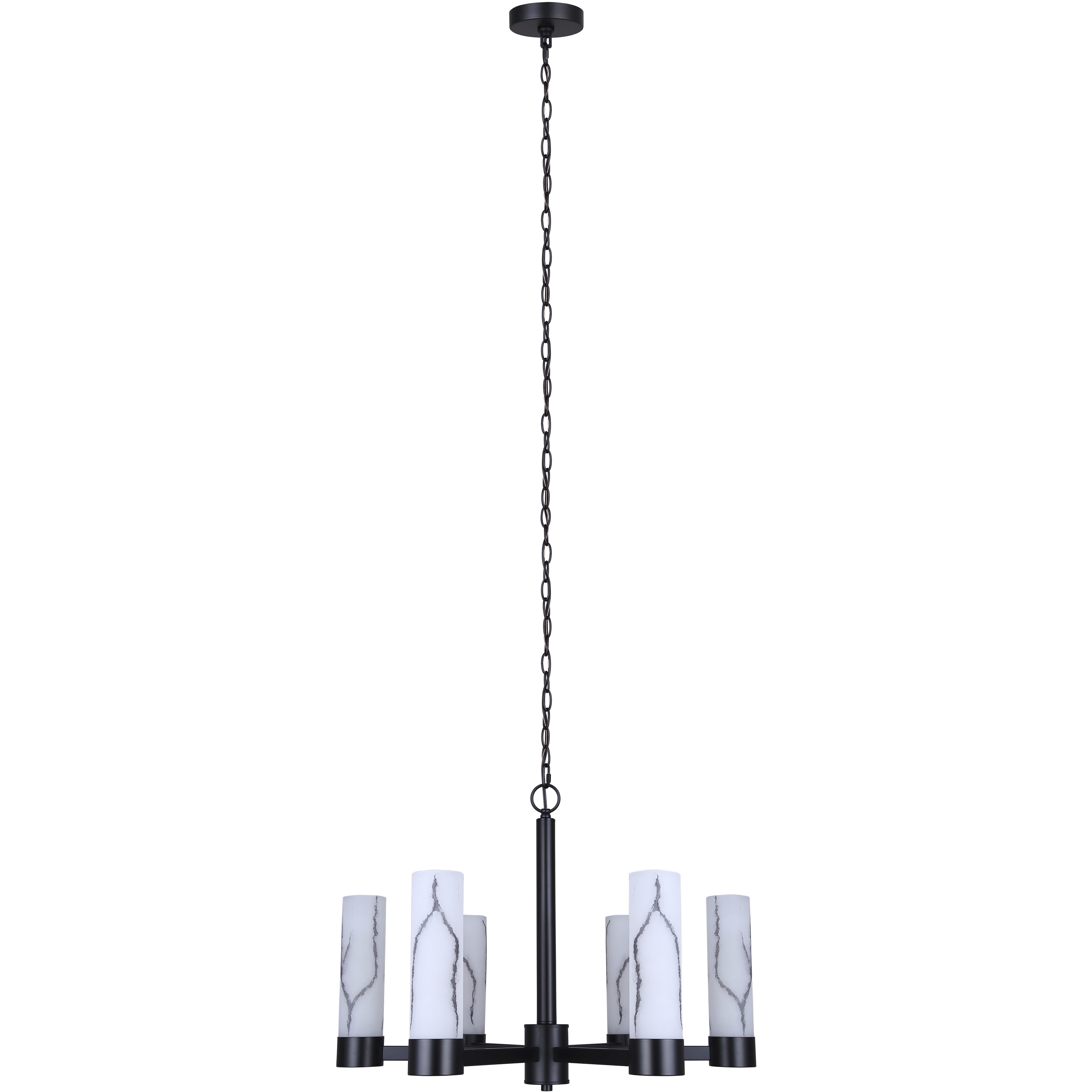 Kristella 6 Light 26 inch Matte Black Chandelier Ceiling Light