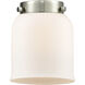 Nouveau Bell LED 5 inch Black Antique Brass Mini Pendant Ceiling Light in Matte White, Nouveau