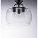 Goblet 3 Light 13.5 inch Black and Satin Nickel Semi-Flush Mount Ceiling Light