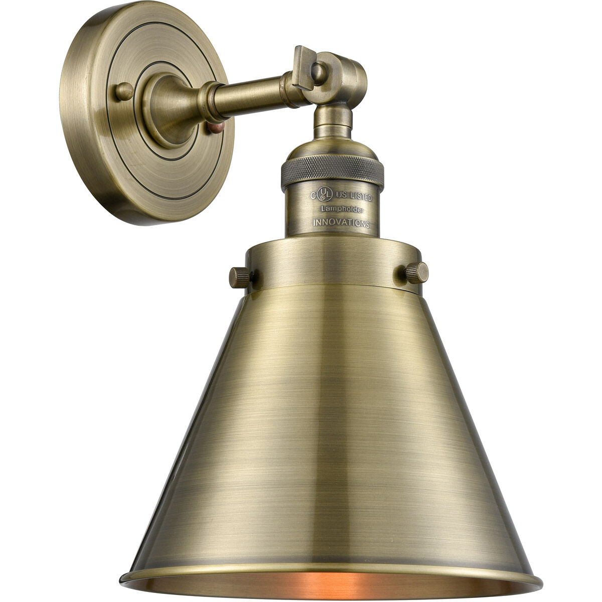 Franklin Restoration Appalachian 1 Light 8 inch Antique Brass Semi-Flush Mount Ceiling Light in Incandescent, Franklin Restoration