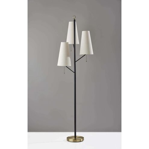 Daniel 71 inch 40.00 watt Black with Antique Brass Accents Floor Lamp Portable Light