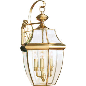 Lancaster 3 Light 23 inch Polished Brass Outdoor Wall Lantern