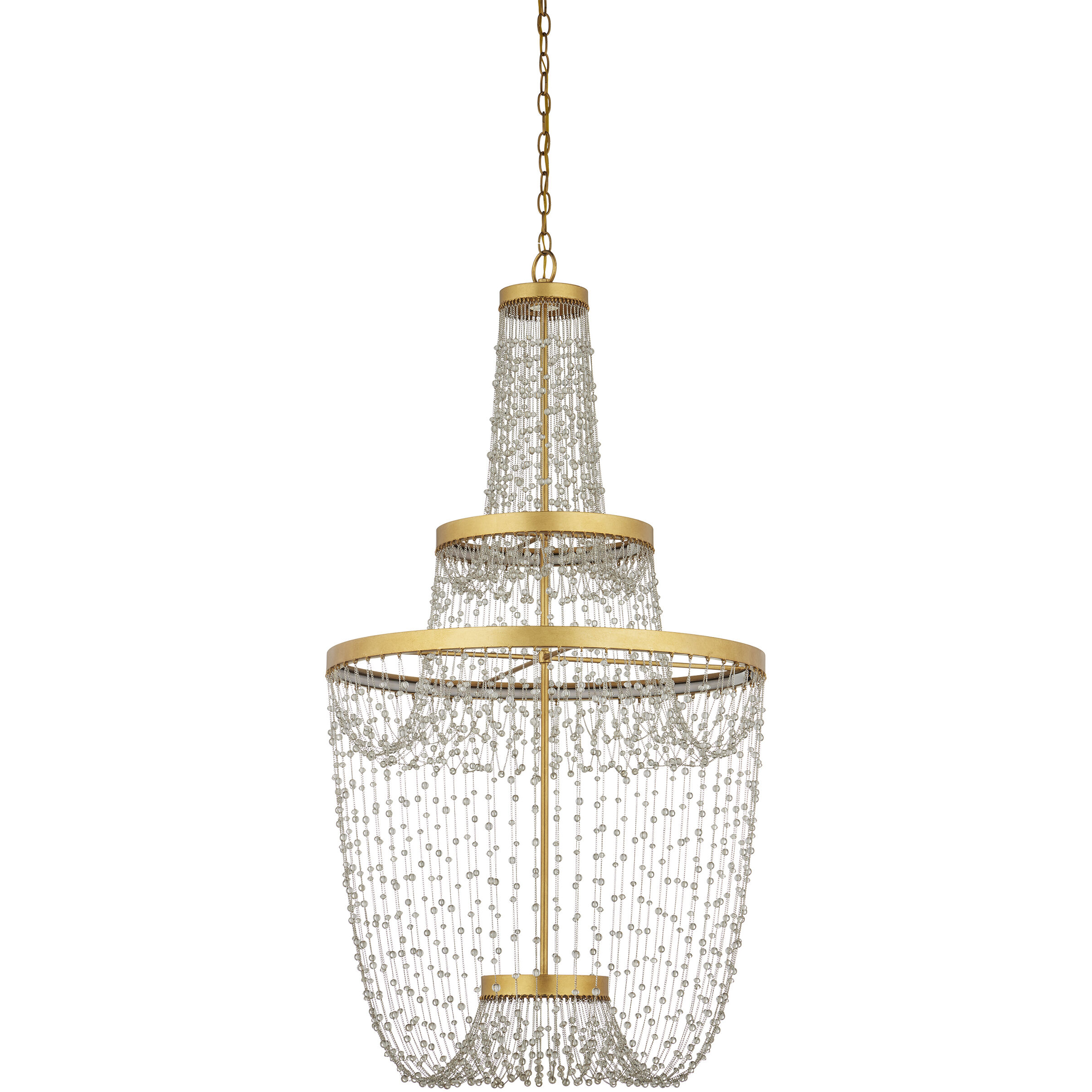 Mademoiselle LED 27.25 inch Contemporary Gold Leaf/Contemporary Gold/Clear Chandelier Ceiling Light