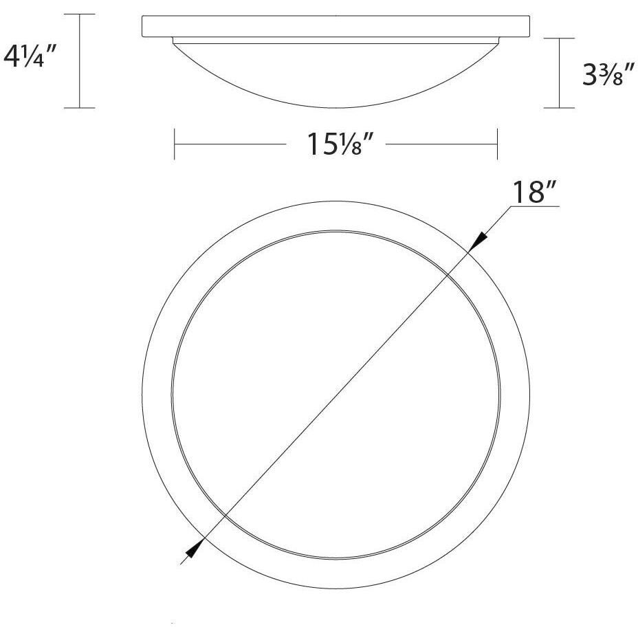 Dew LED 18 inch White Flush Mount Ceiling Light, WAC Limited