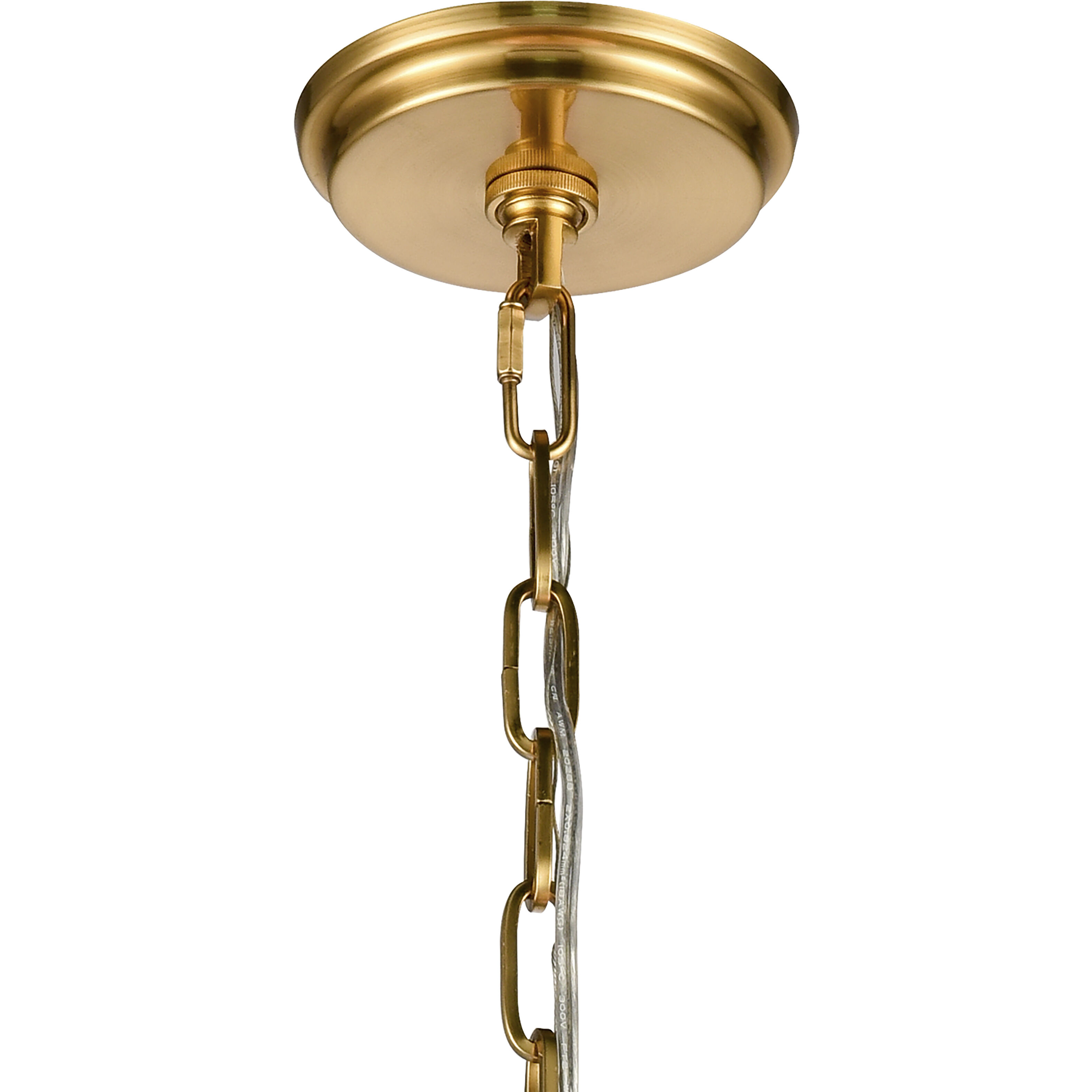 Marin 1 Light 14 inch Satin Brass with White Pendant Ceiling Light