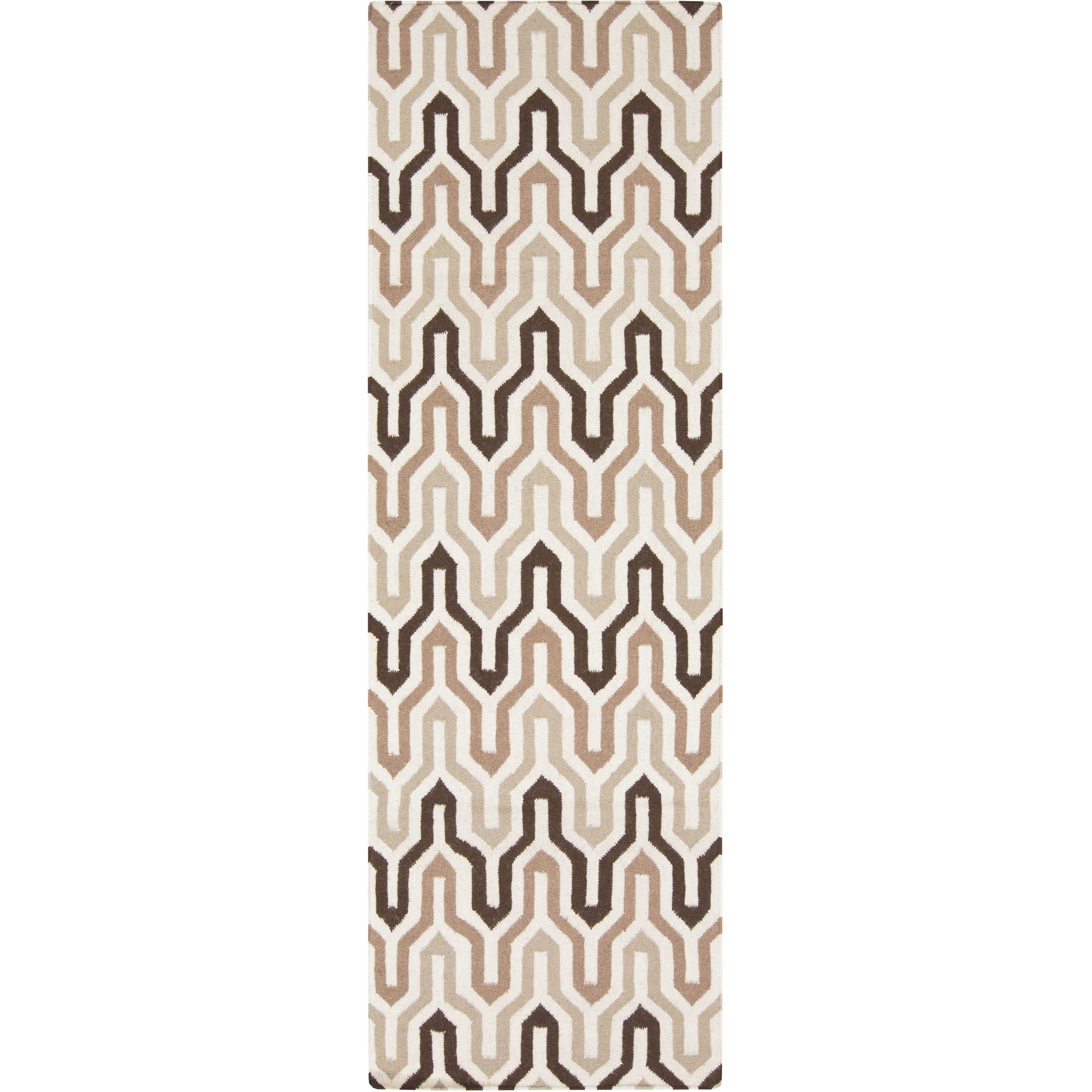 Fallon 96 X 30 inch Dark Brown, Camel, Cream, Taupe Rug