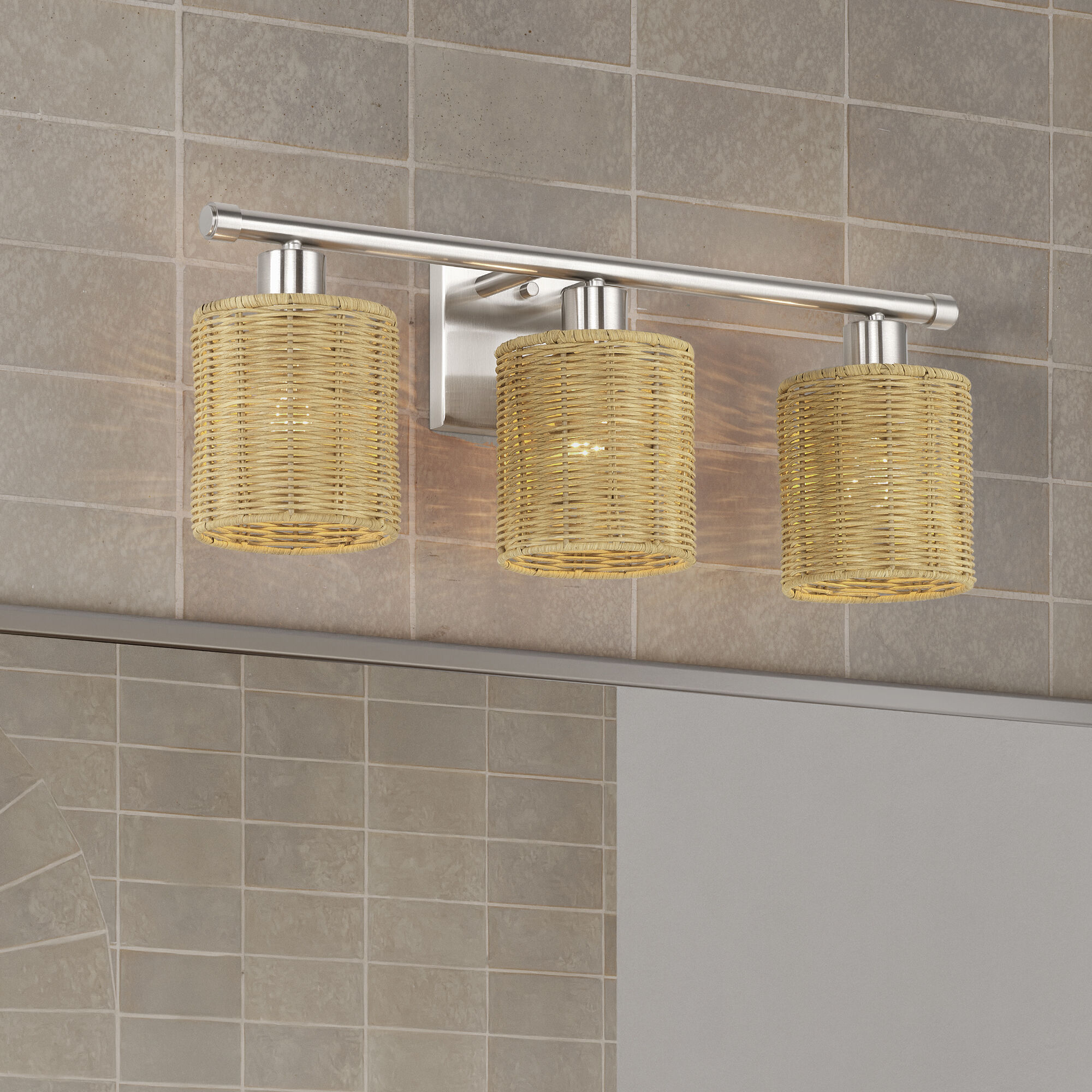 Weavington 3 Light 23.5 inch Brushed Nickel Vanity Wall Sconce Wall Light