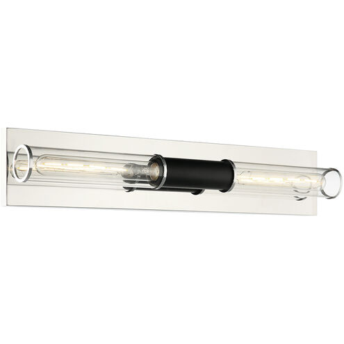 Tubo Wall Sconce Wall Light in Matte Black and Chrome