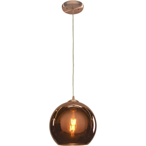 Glow 1 Light 10 inch Brushed Copper Pendant Ceiling Light