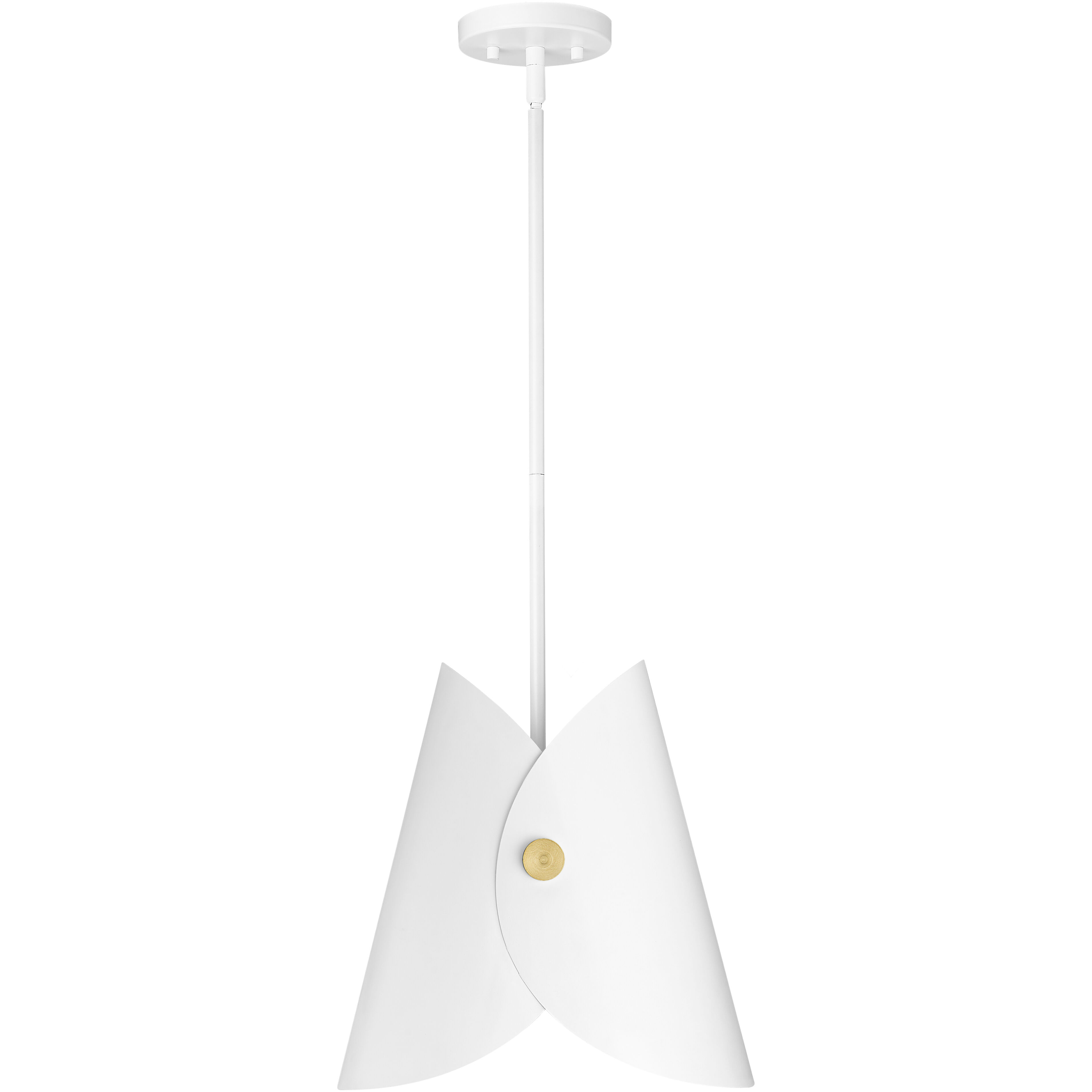 Salone 1 Light 10 inch Matte White Pendant Ceiling Light in Matte White Outer,  Gold Inner