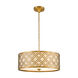 Arabella 3 Light 14 inch Distressed Gold Pendant Ceiling Light, Gilded Nola